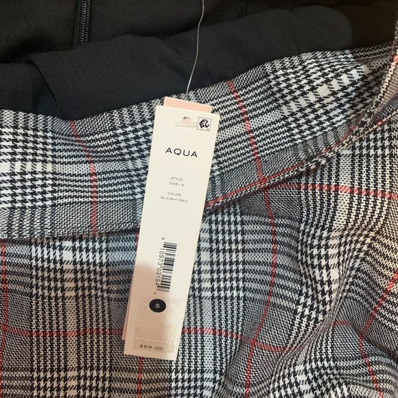 Aqua Plaid Mini Skirt - Picture 3 of 3